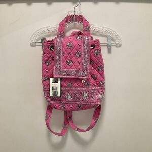 Vintage Vera Bradley Pink Flower Back Pack Purse Still With Tag